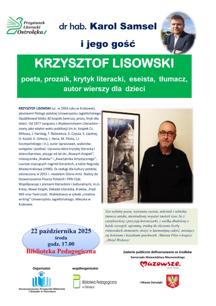 SPOTKANIE AUTORSKIE Z KRZYSZTOFEM LISOWSKIM
