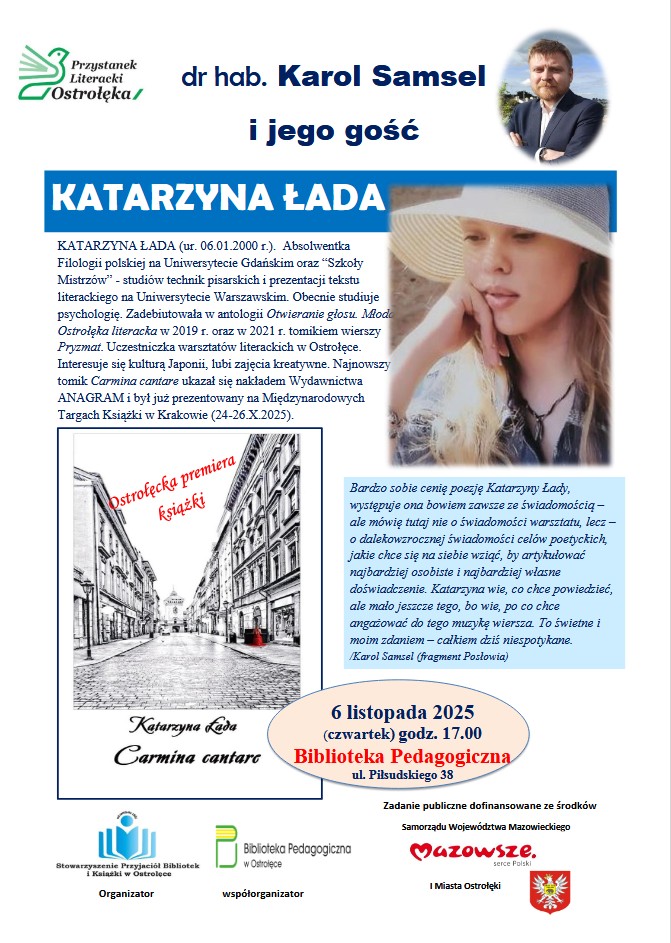 SPOTKANIE AUTORSKIE Z KATARZYNĄ ŁADĄ