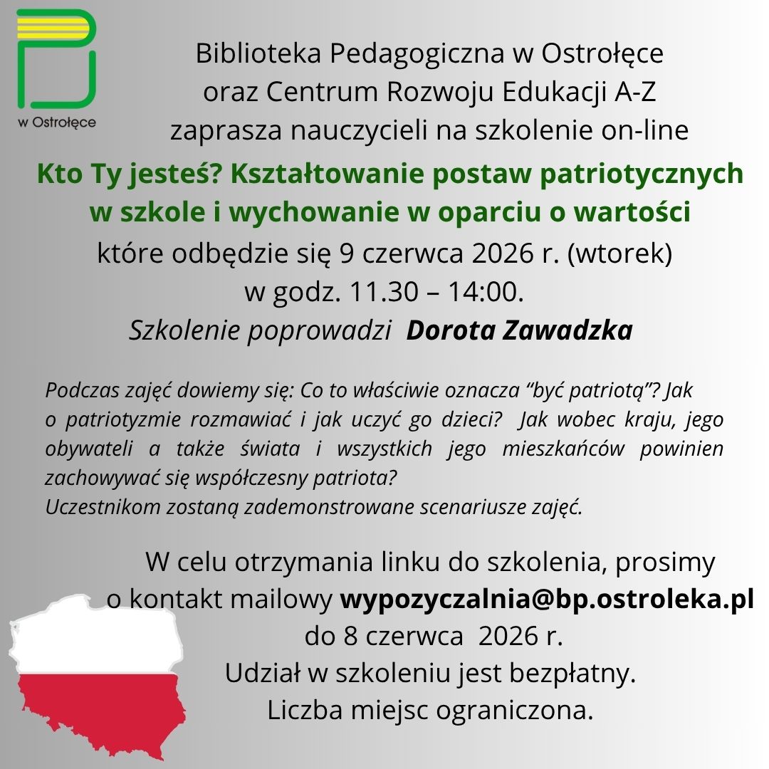 ZAPRASZAMY NA SZKOLENIE ON-LINE