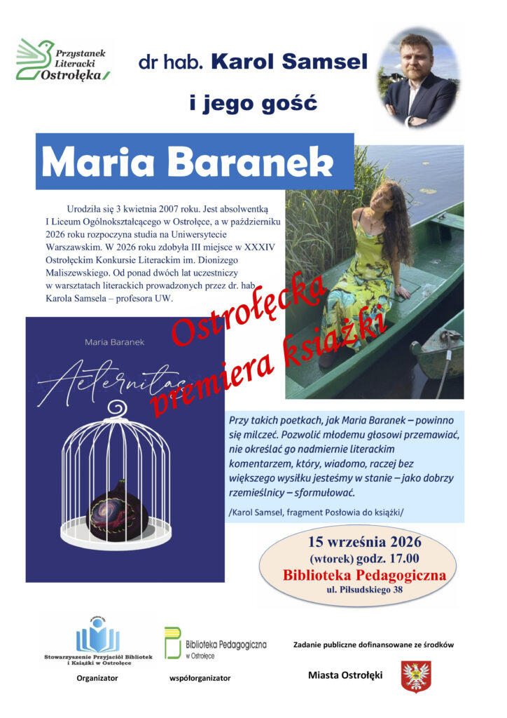 WIECZÓR LITERACKI Z MARIĄ BARANEK