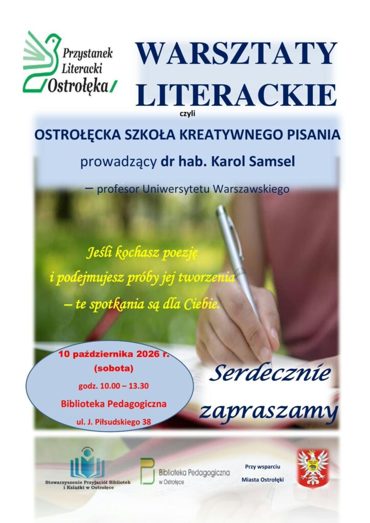 ZAPRASZAMY NA WARSZTATY LITERACKIE